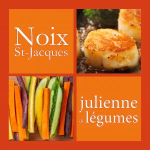 Noix de Saint-Jacques  en Julienne de Légumes